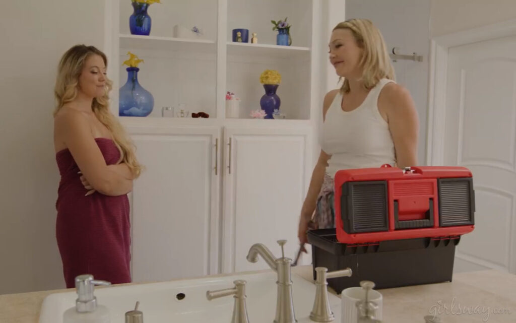 Getting Sneaky With The Landlady (Girlsway / Adult Time)